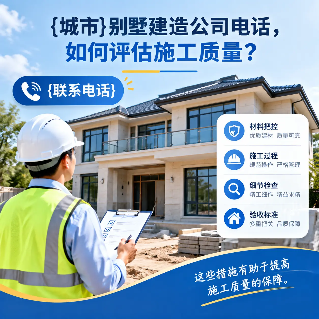 仁怀别墅建造公司电话，如何评估施工质量？